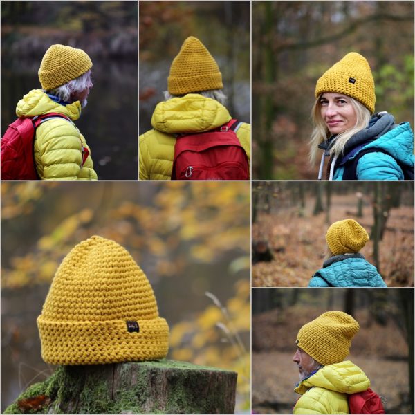 czapka merino MUSZTARDA gruba - obrazek 7