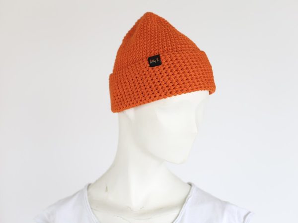 czapka merino POMARAŃCZOWA średniej grubości - obrazek 5