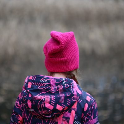 czapka merino FUKSJA średniej grubości