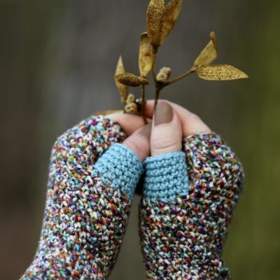 mitenki merino kolorowe