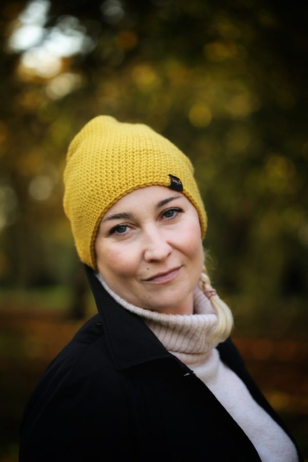 czapka merino MUSZTARDOWA średniej grubości - obrazek 2