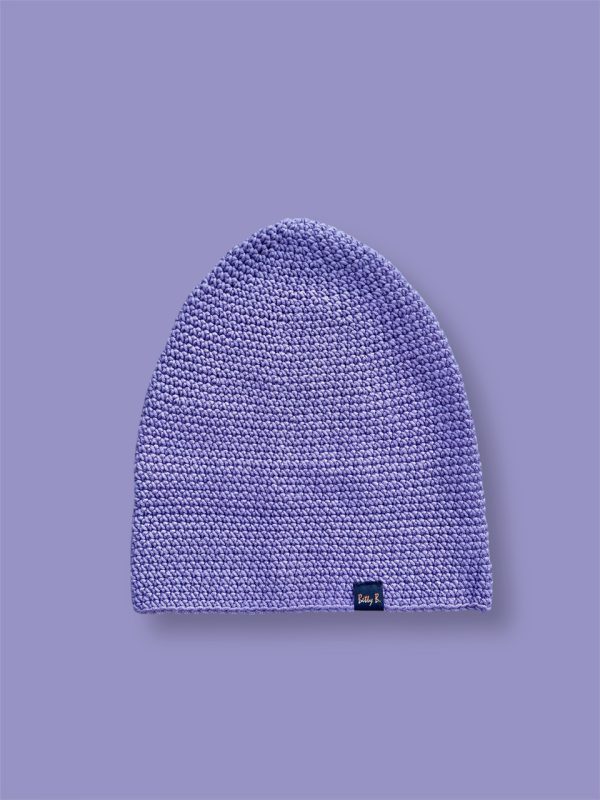 Cienka czapka merino zgaszony fiolet - obrazek 3