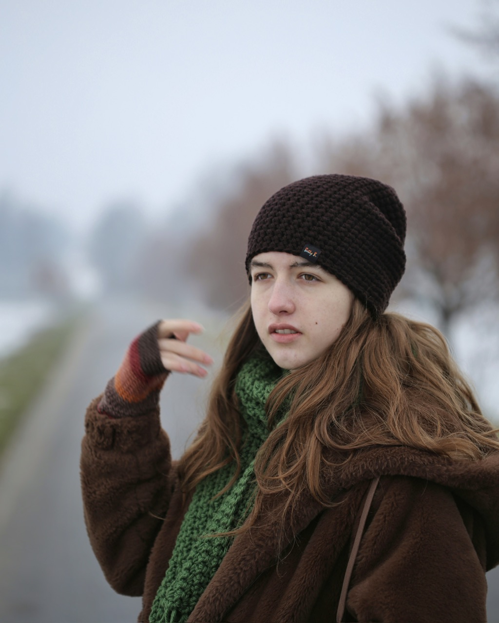 czapka merino gruba GORZKA CZEKOLADA - obrazek 4