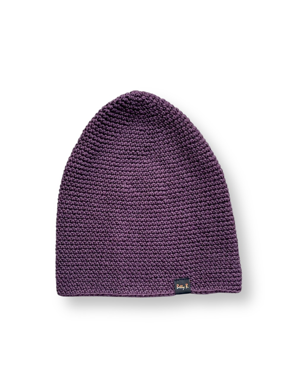 Cienka czapka merino bardzo zgaszony fiolet - obrazek 3