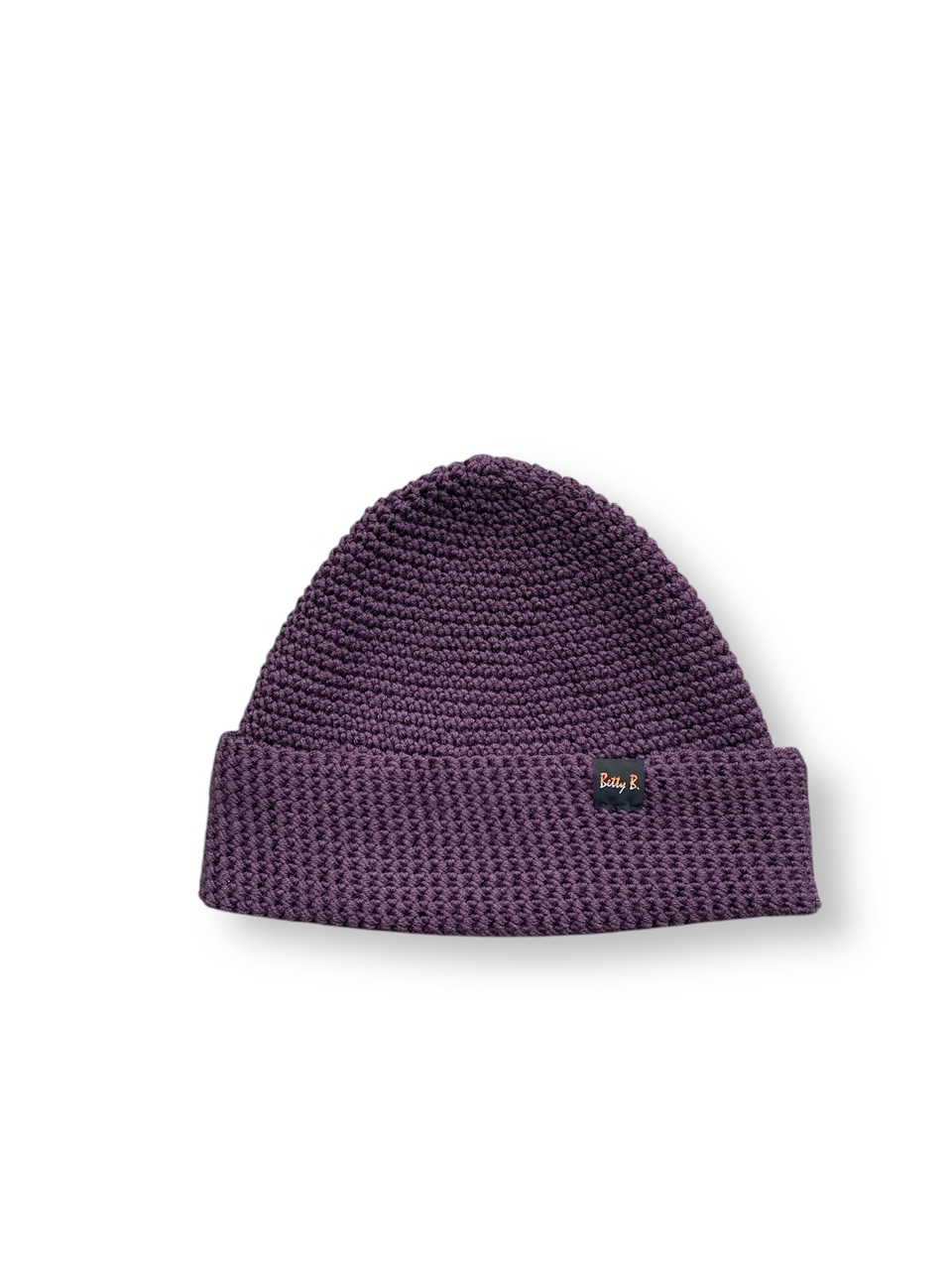 Cienka czapka merino bardzo zgaszony fiolet - obrazek 4