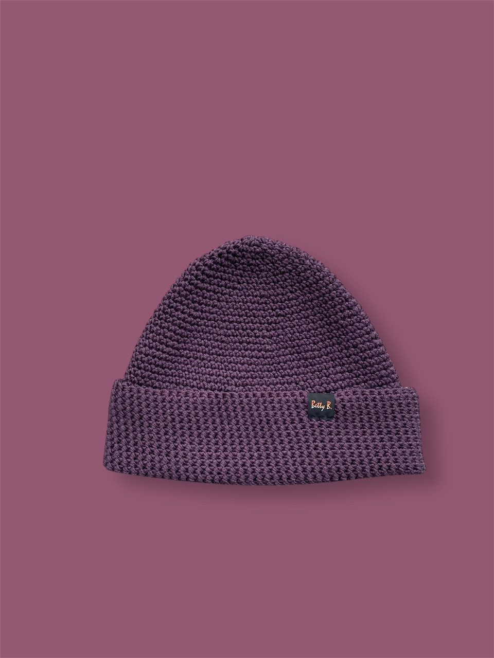 Cienka czapka merino bardzo zgaszony fiolet