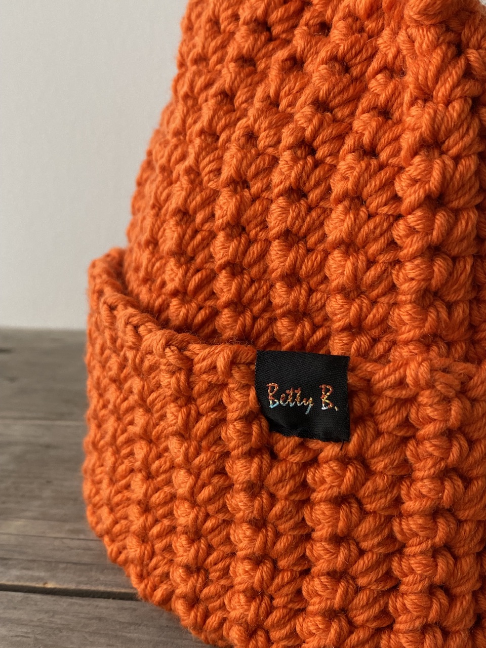 czapka merino z uszami pomarańcza - obrazek 3