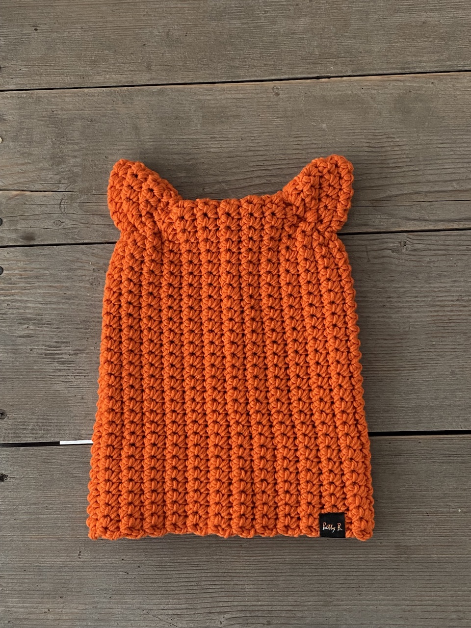 czapka merino z uszami pomarańcza - obrazek 4