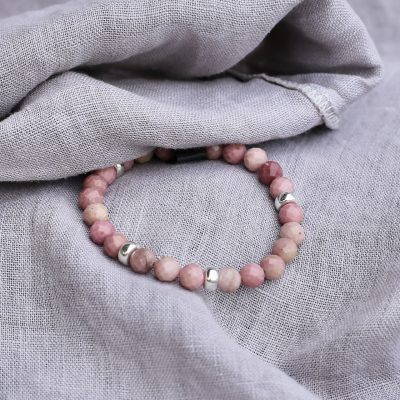 Bransoletka z rodonitu i srebra